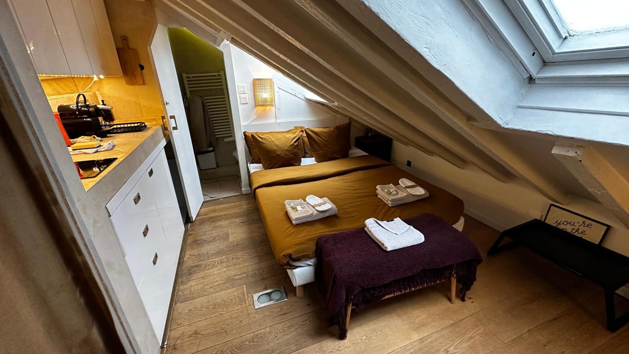 Апартаменты Marais Rooftop Studio - Metro Filles Du Calvaire Париж Экстерьер фото