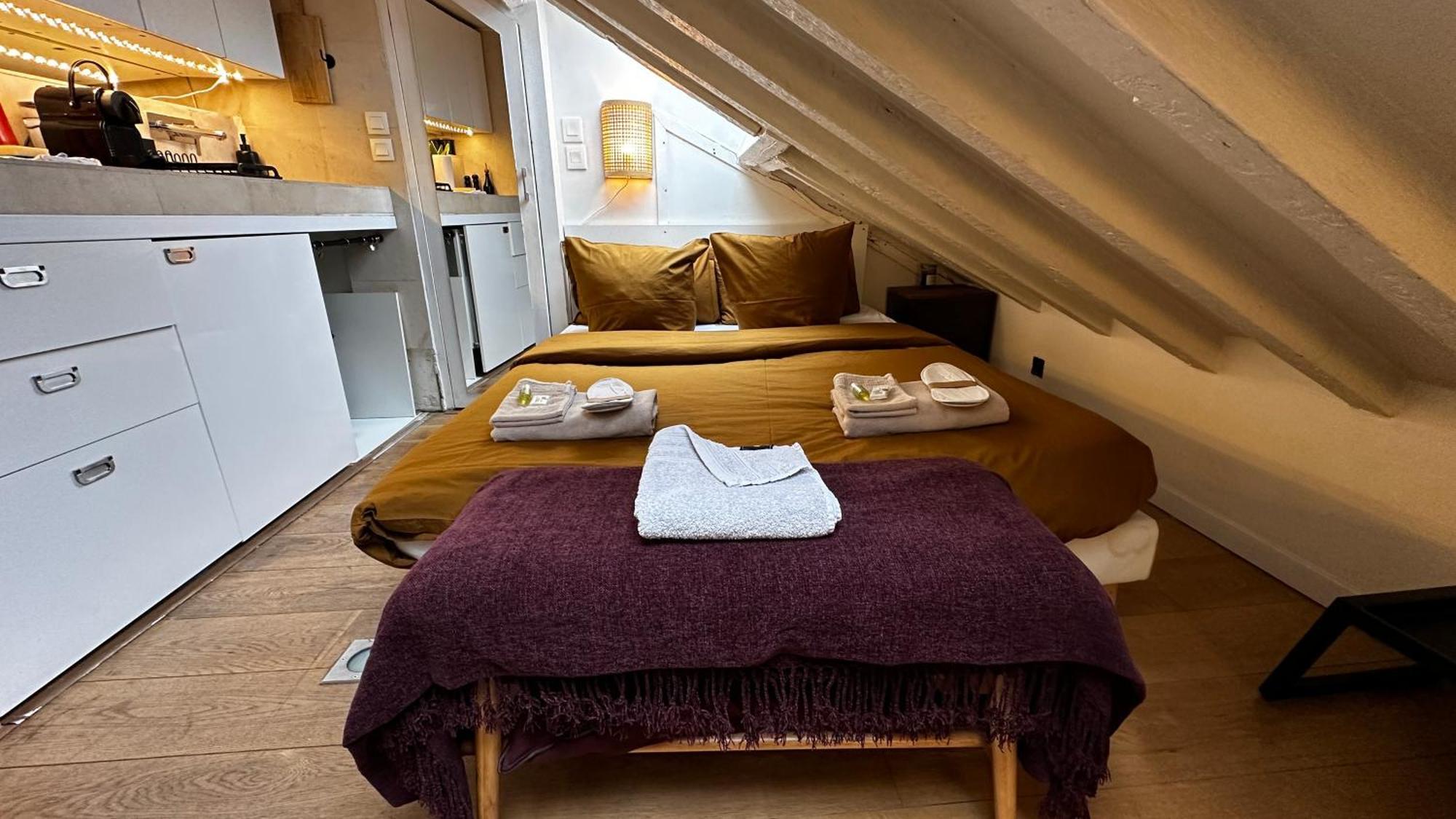 Апартаменты Marais Rooftop Studio - Metro Filles Du Calvaire Париж Экстерьер фото